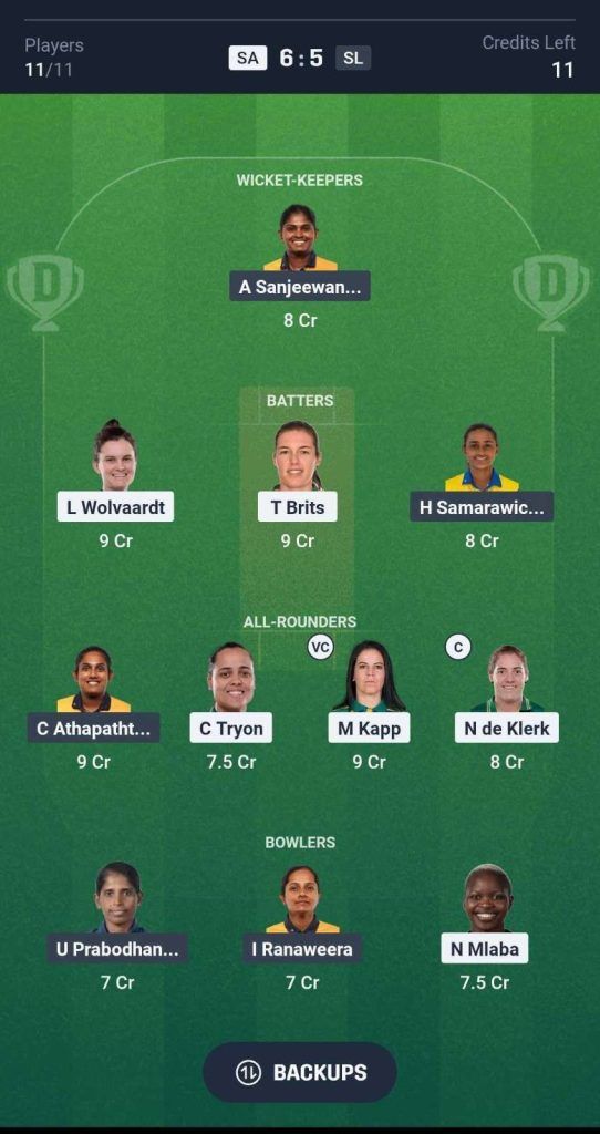 SA-W vs SL-W Dream 11 Prediction team SA-W vs SL-W Dream 11 Prediction team